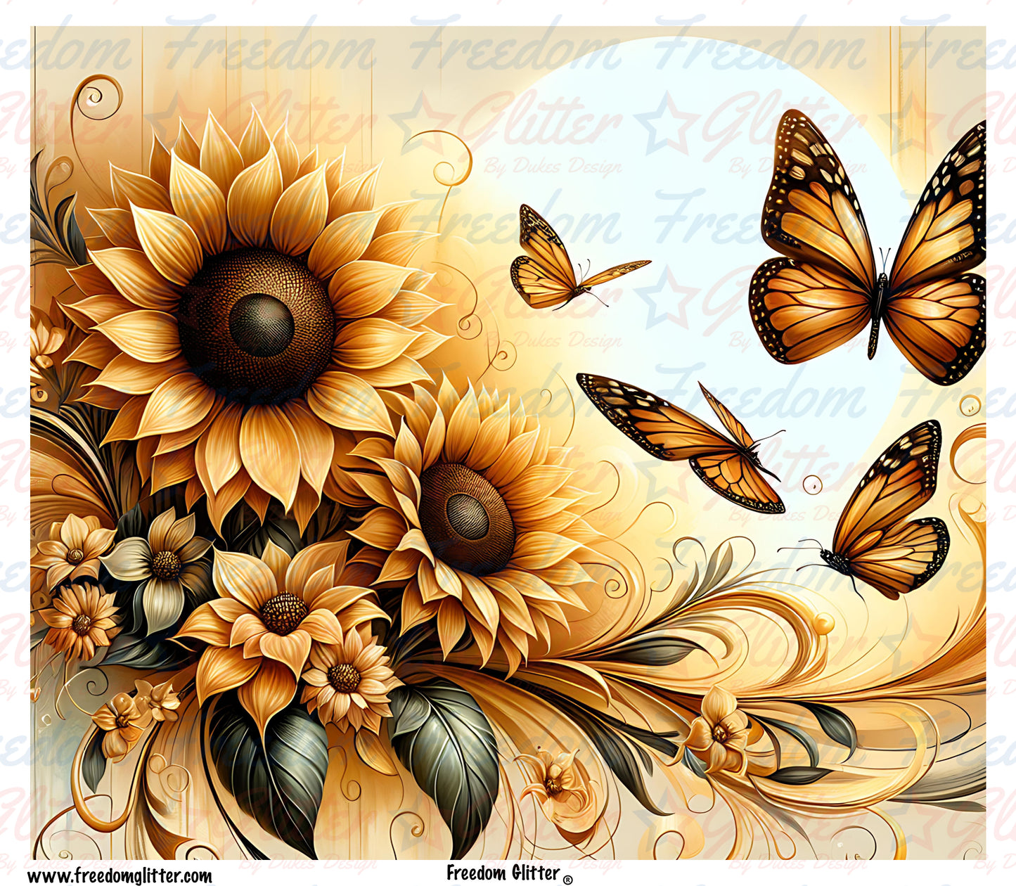 Sunflowers & Butterflies (Printed Vinyl)