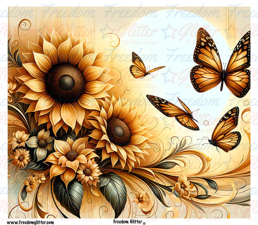 Sunflowers & Butterflies (Printed Vinyl)