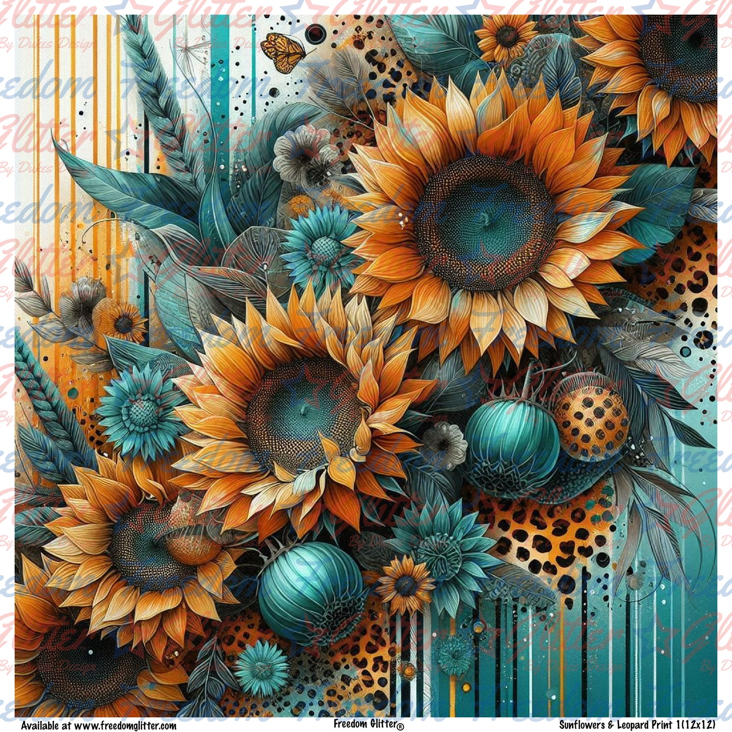 Sunflowers & Leopard Print 1 (Printed Vinyl)