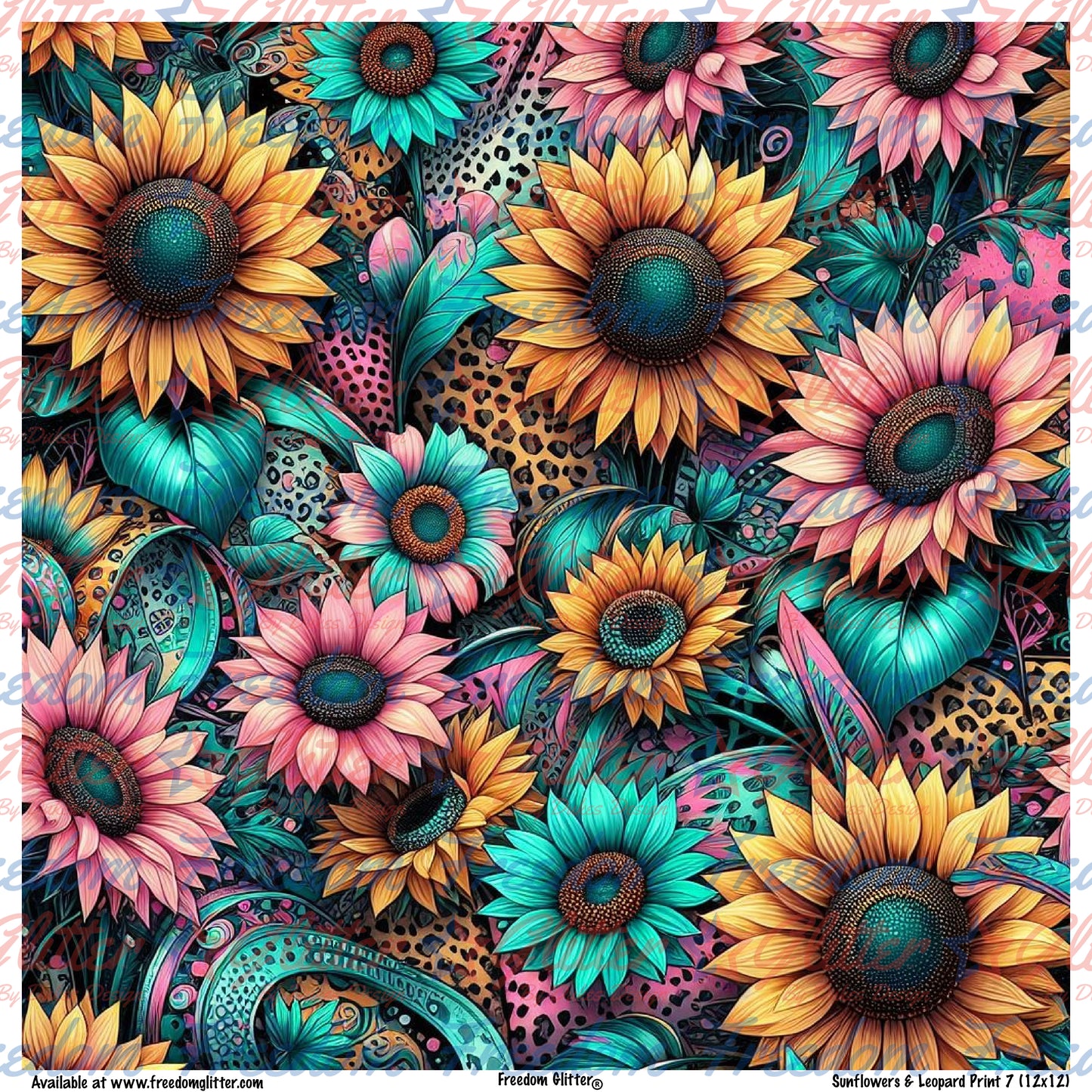 Sunflowers & Leopard Print 7 (Printed Vinyl)