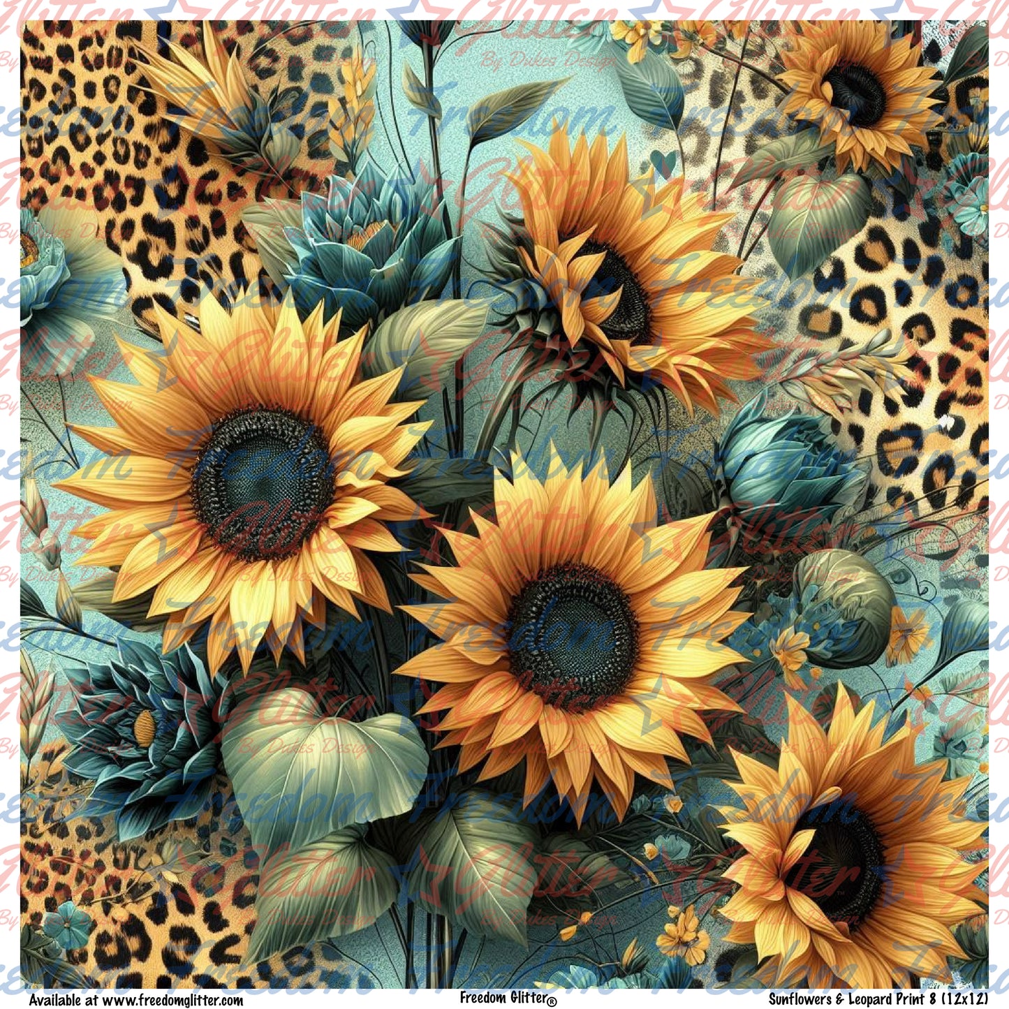 Sunflowers & Leopard Print 8 (Printed Vinyl)