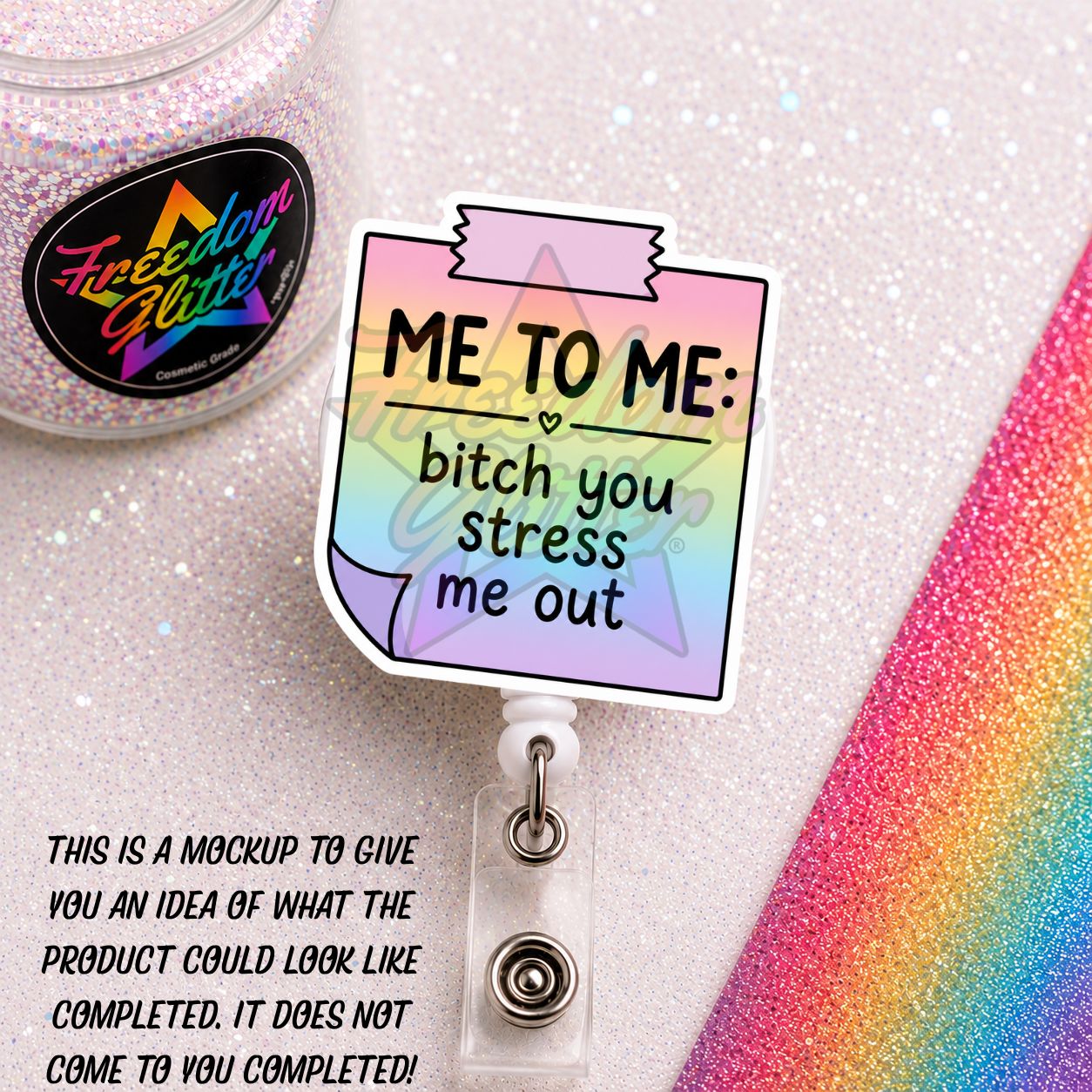 Sarcastic - Me to Me You Stress Me Out 2" Badge Reel Acrylic Blank