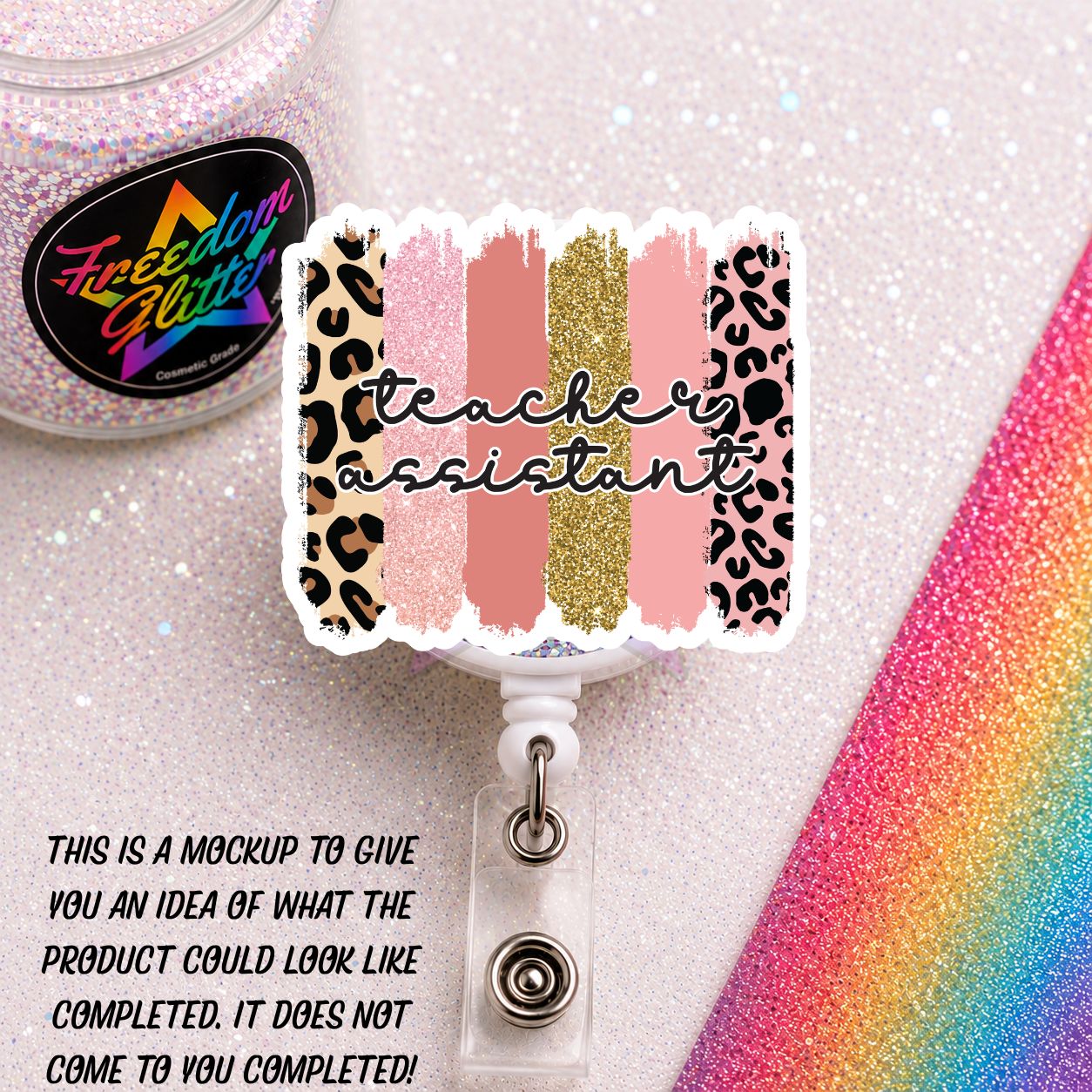 Teacher Assistant - Teacher Assistant 3 2" Badge Reel Acrylic Blank