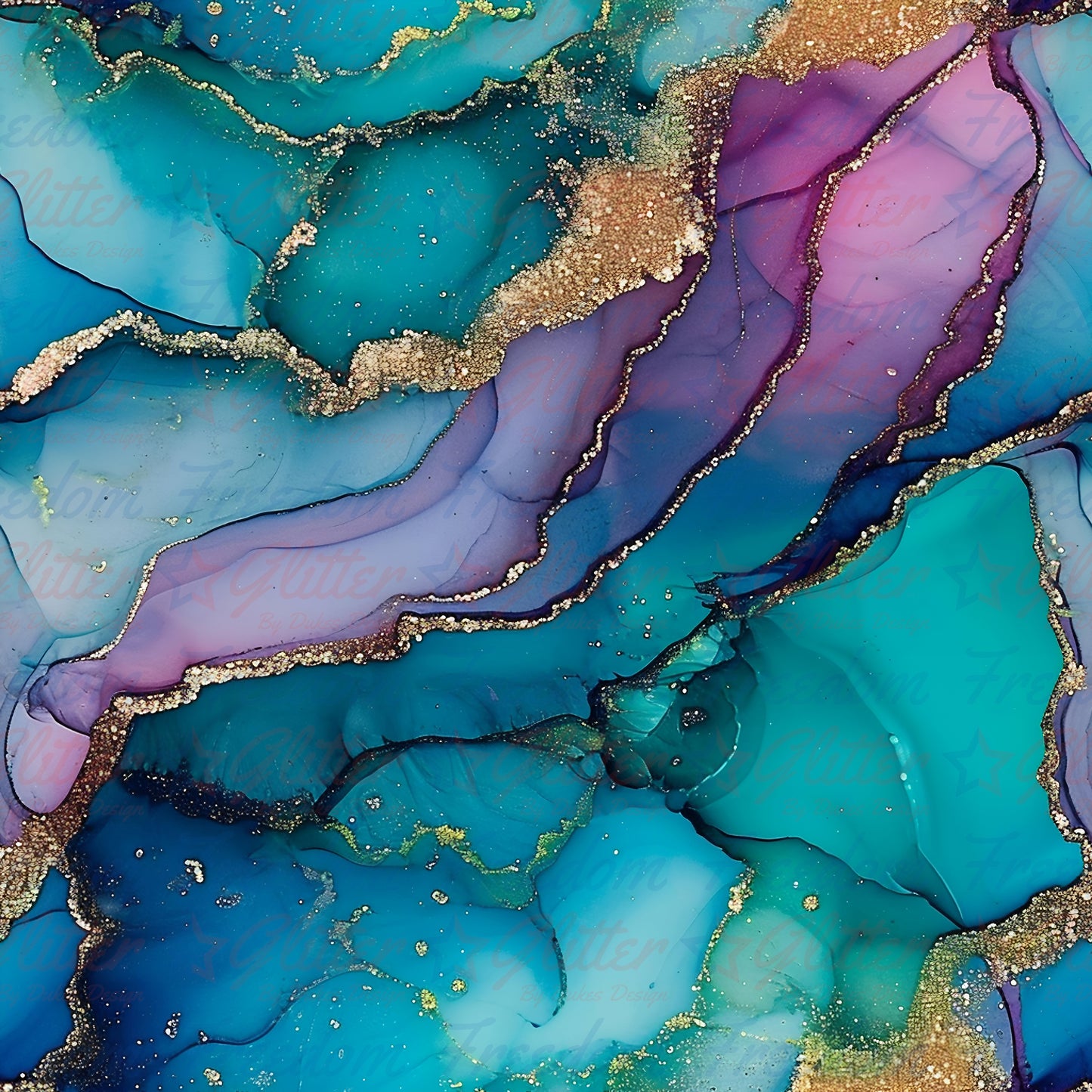 Teal Marble 1 (Printed Vinyl)