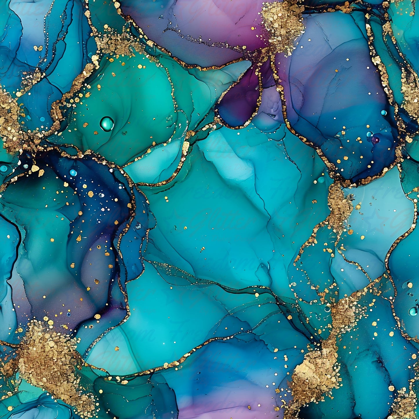 Teal Marble 2 (Printed Vinyl)