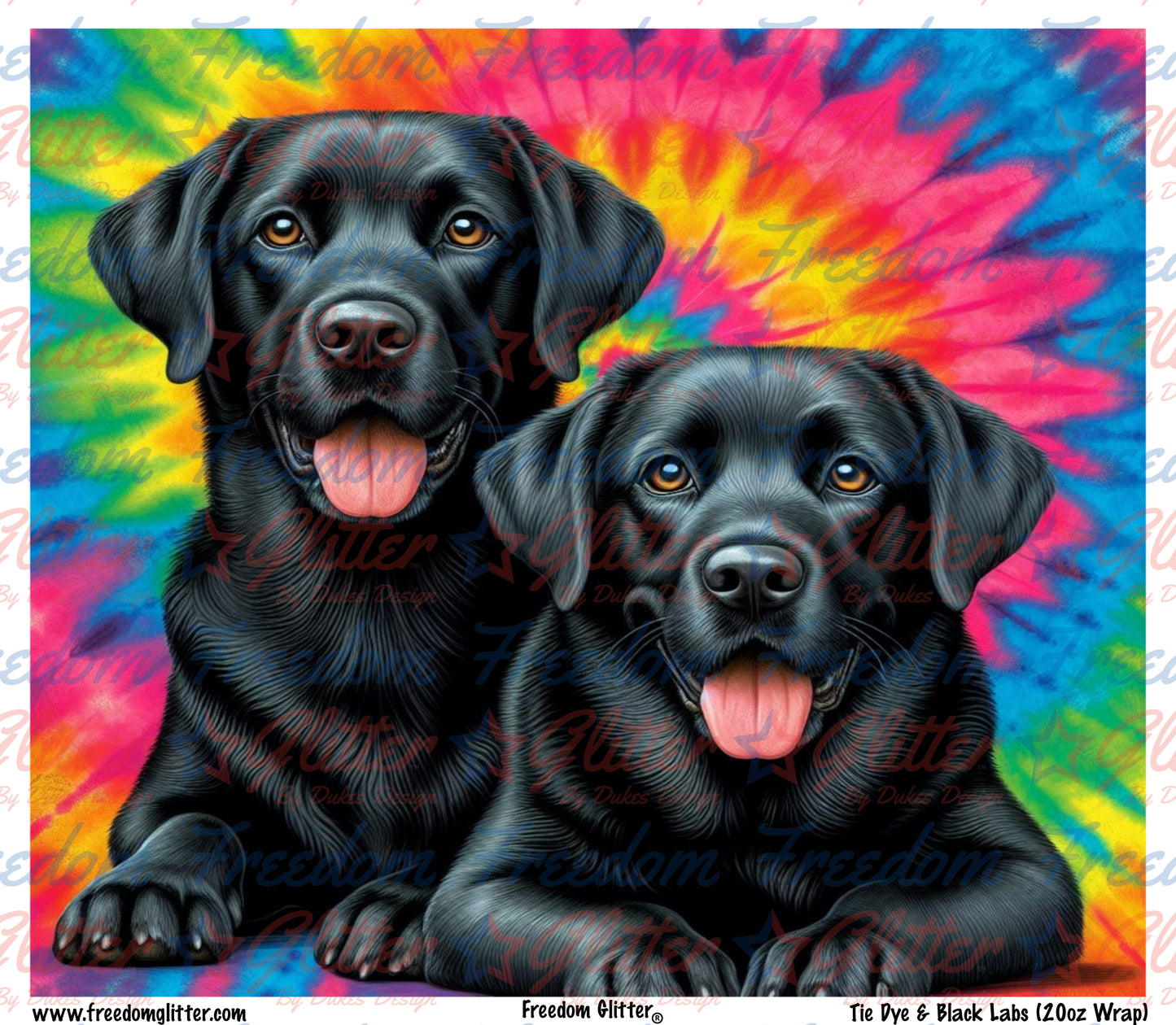 Tie Dye & Black Labs (Printed Vinyl)
