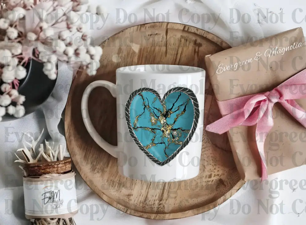 Turquoise Heart (Black)