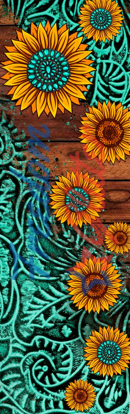 Turquoise Western 2 Pen Wrap (Vinyl)