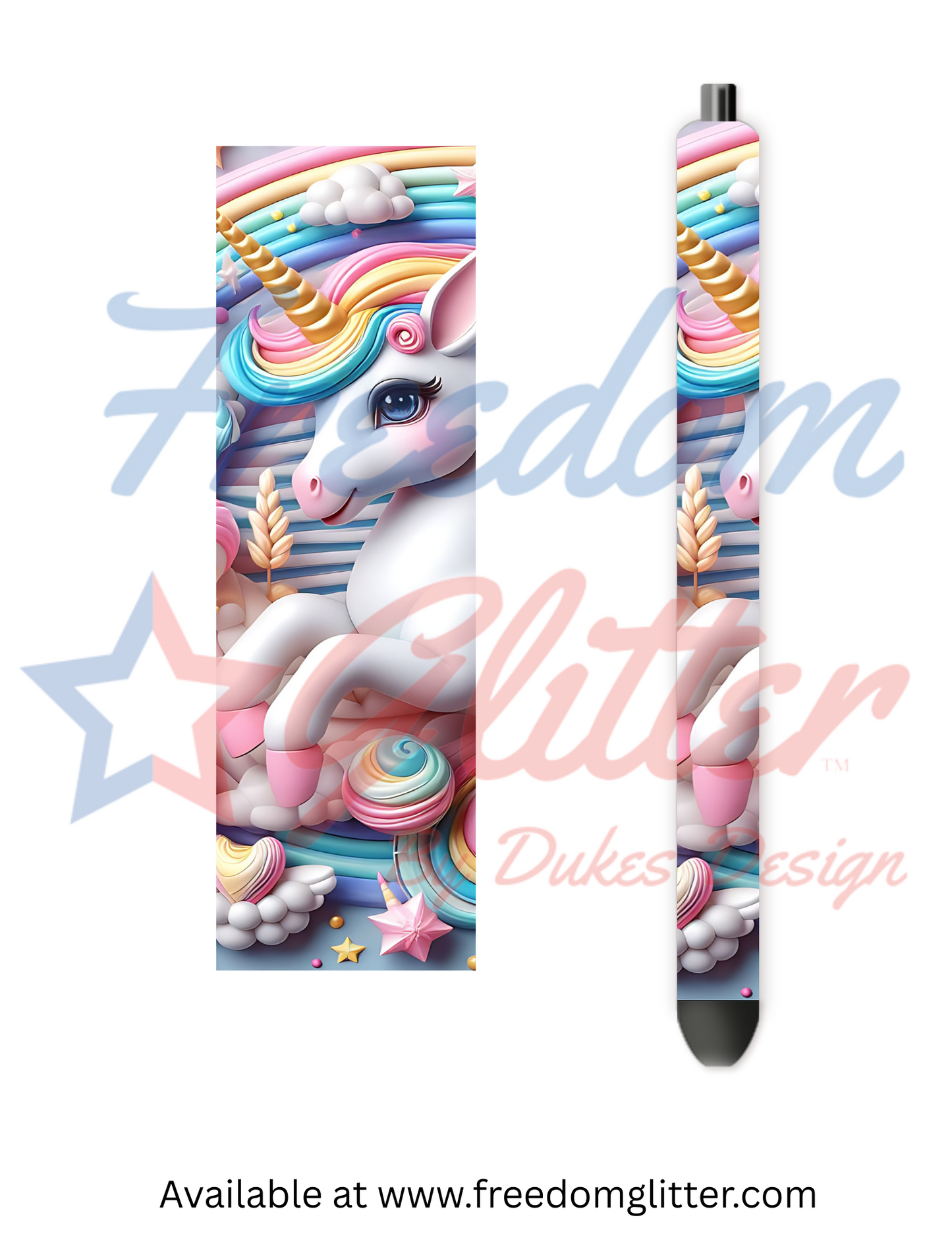3D Unicorn 4 Pen Wrap (Vinyl)
