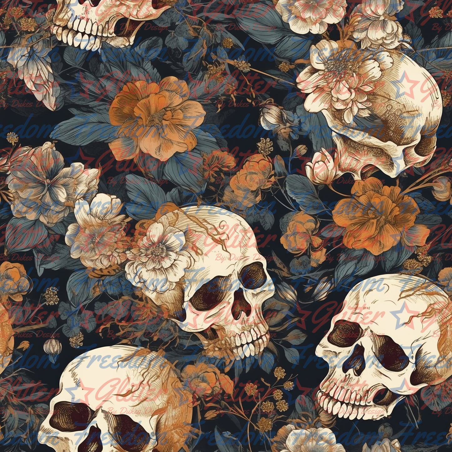 Vintage Skulls 1 (Printed Vinyl)
