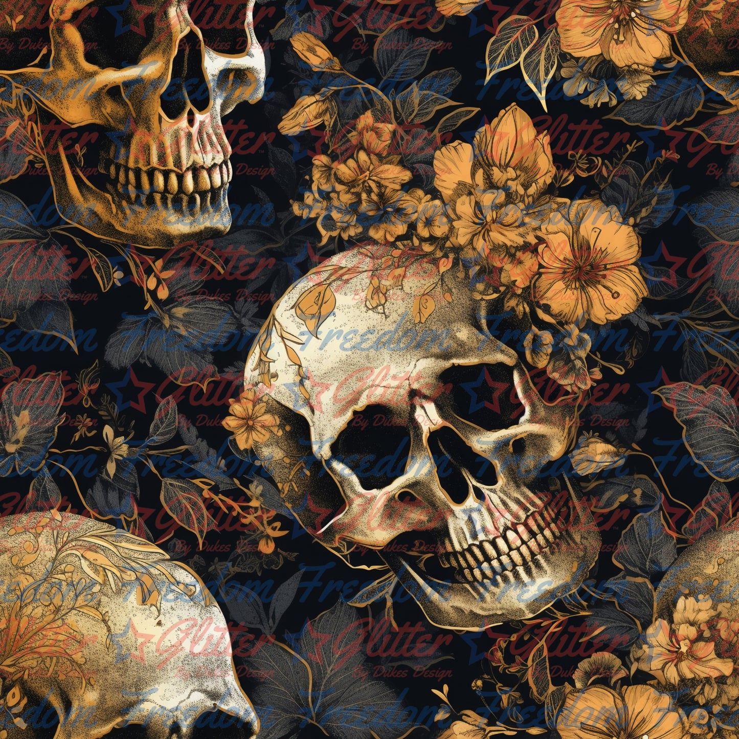 Vintage Skulls 2 (Printed Vinyl)