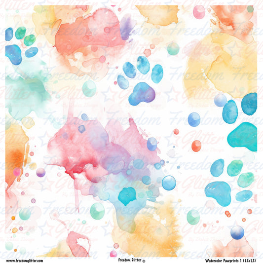 Watercolor Paw Prints 1 (Printed Vinyl)