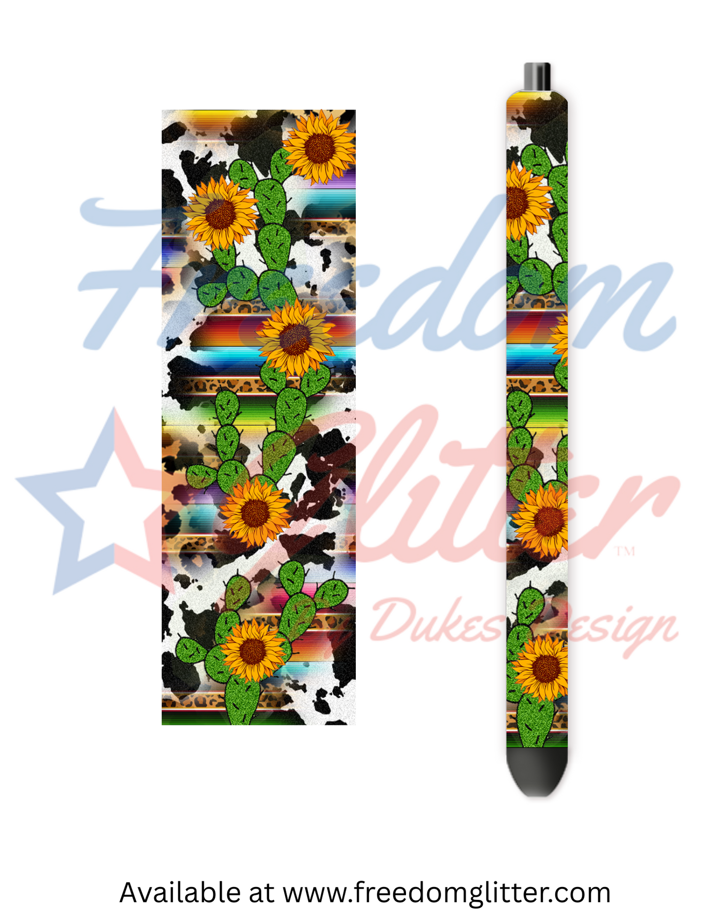 Western Sunflowers 1 Pen Wrap (Vinyl)