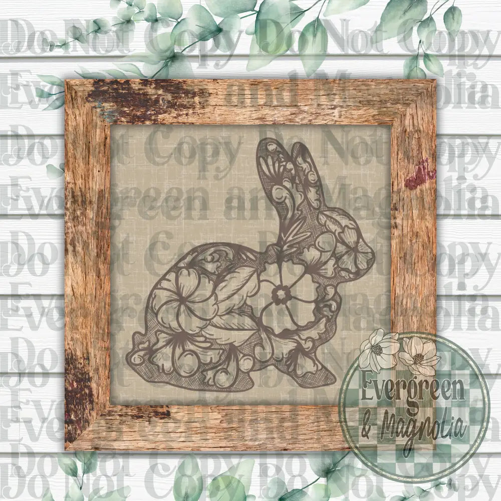 Tooled Leather Show Rabbit (Light Brown)