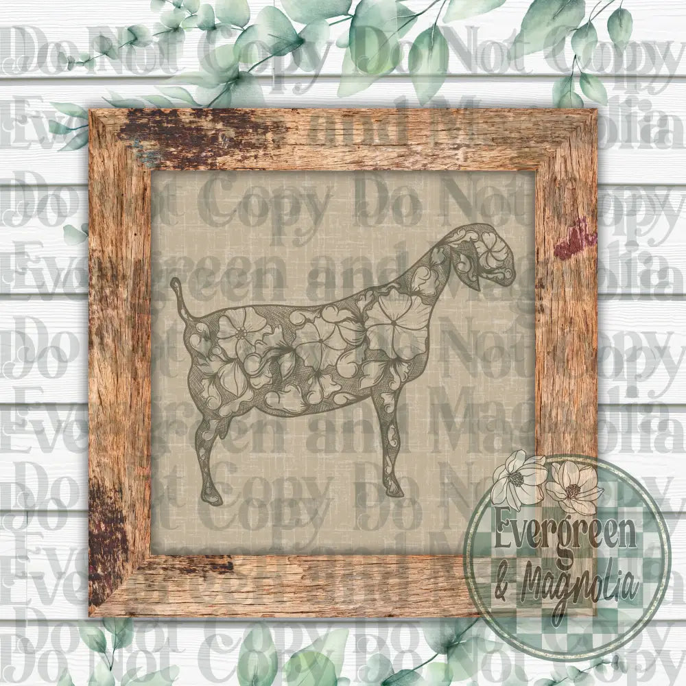 Tooled Dairy Goat (Light Brown)