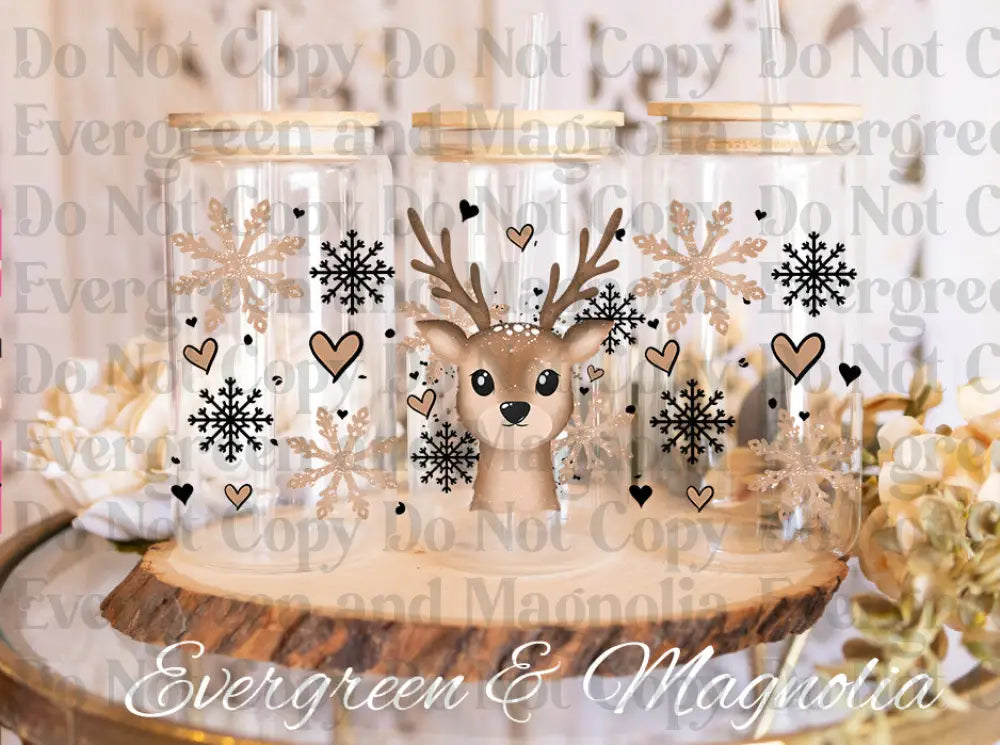 cute winter deer
