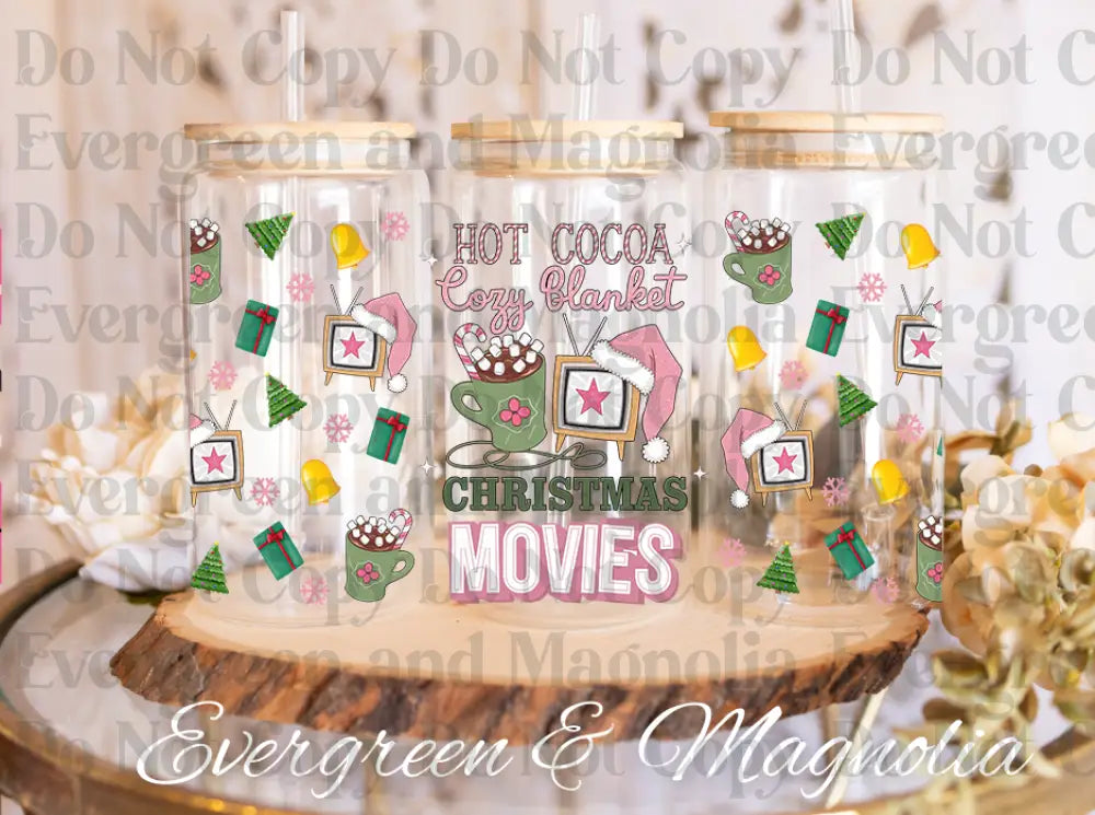 hot cocoa cozy blanket glass can