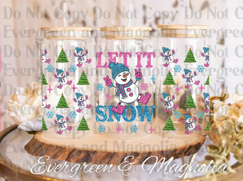 let it snow glass can