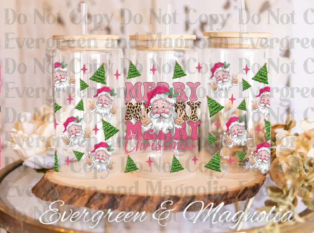 merry merry merry christmas glass can