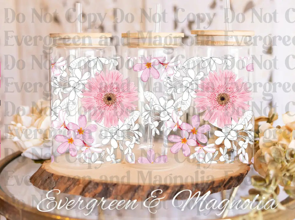 pink floral sketch
