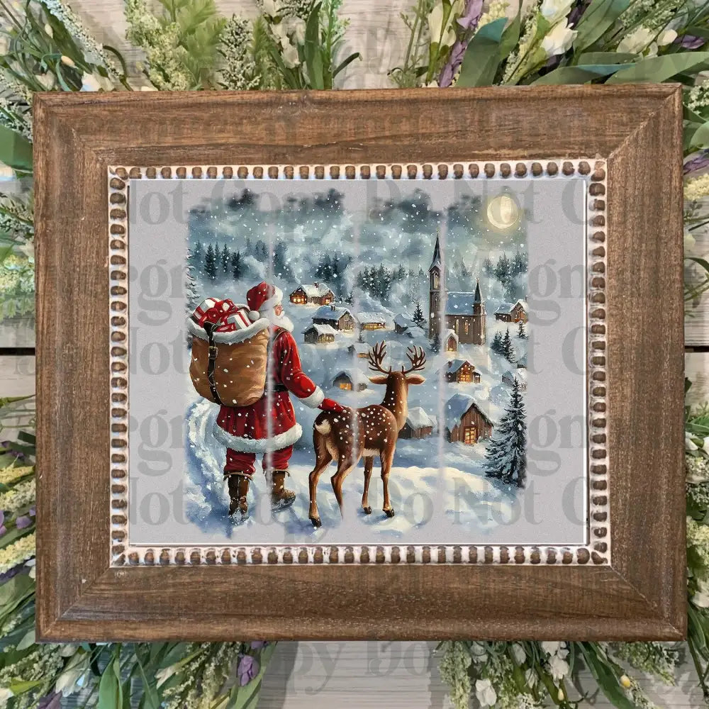 santa reindeer brushstroke