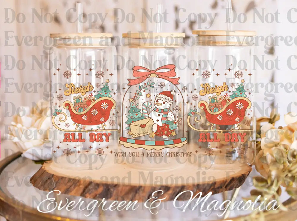 snowman snowglobe sleigh