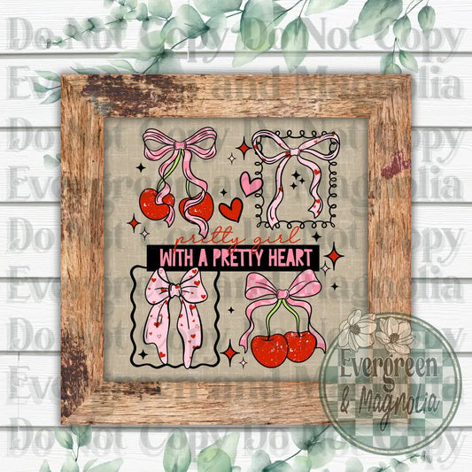 Cherry bow pretty heart