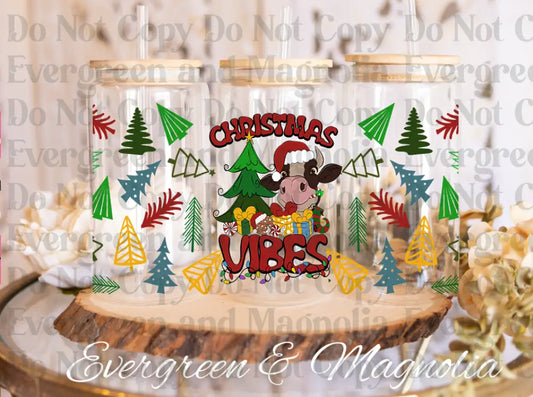 127-Merry christmas Vibes Cow Tree-Cow Christmas Light