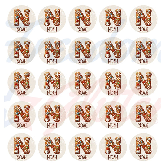 Customized Christmas Gift Tags - Gingerbread