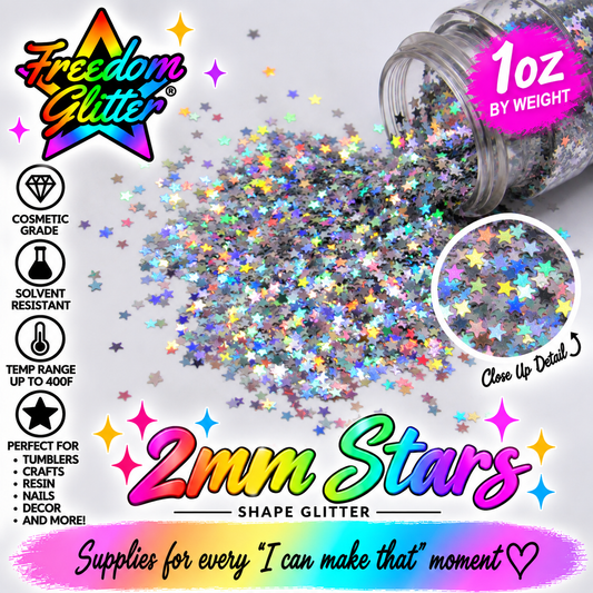 2mm Stars (Shape Glitter)