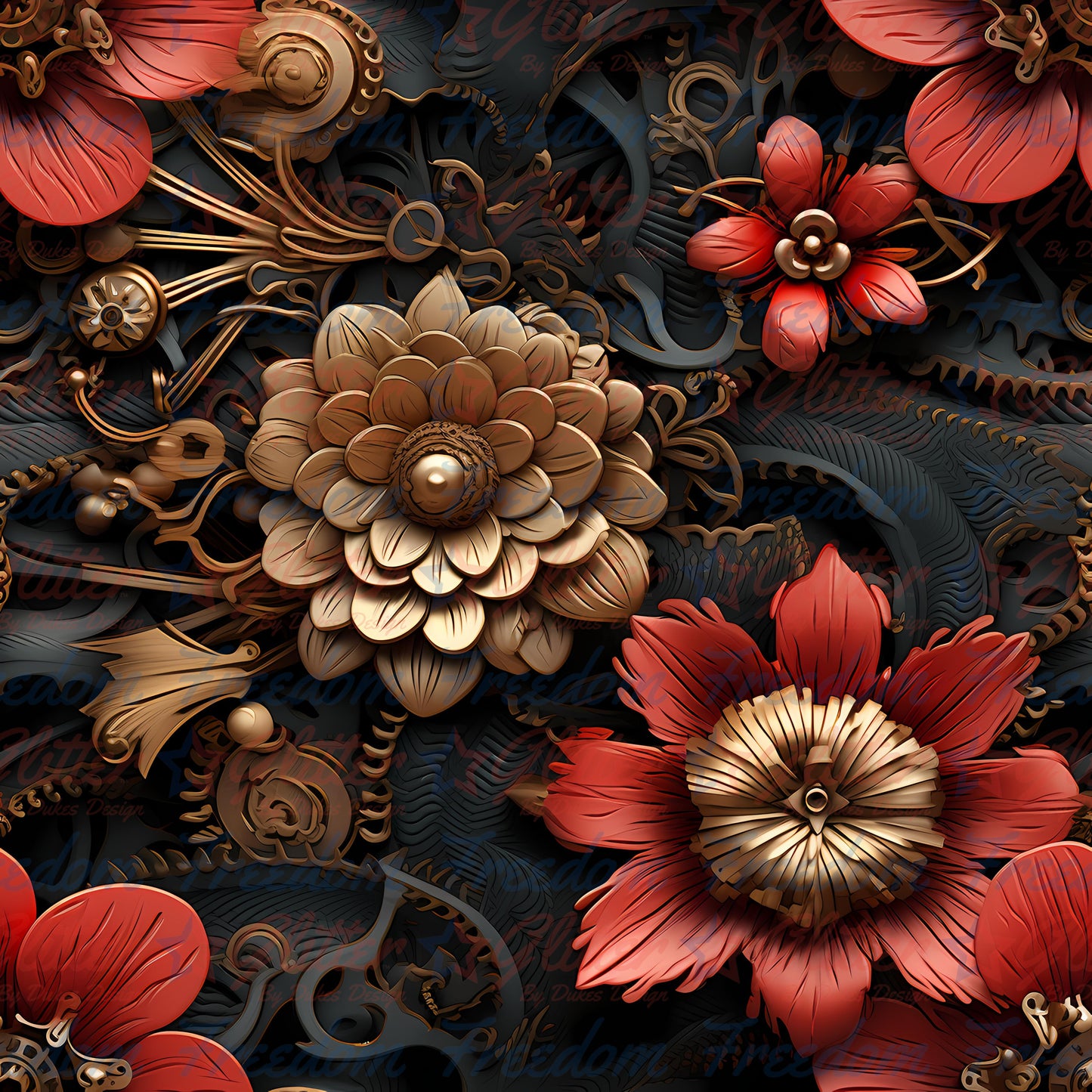 Floral Steampunk 36 (Printed Vinyl)