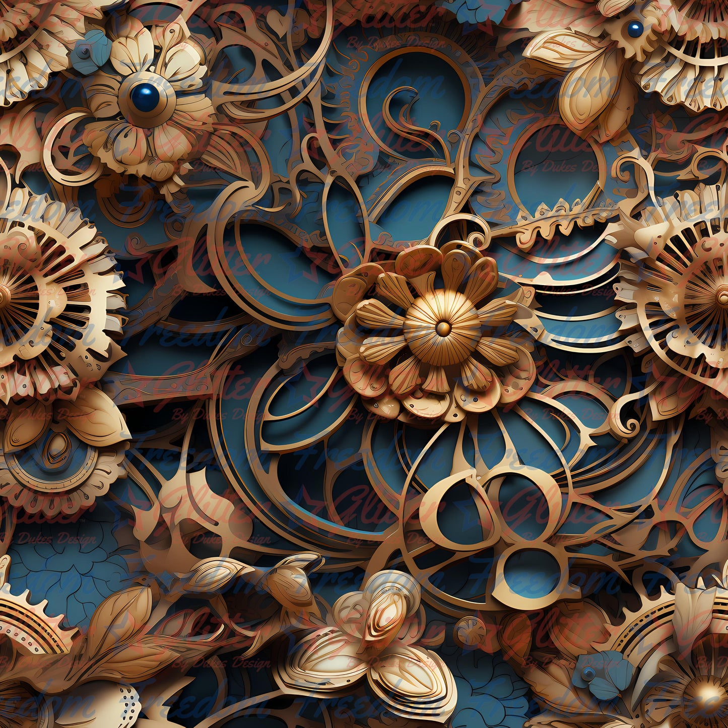 Floral Steampunk 9 (Printed Vinyl)