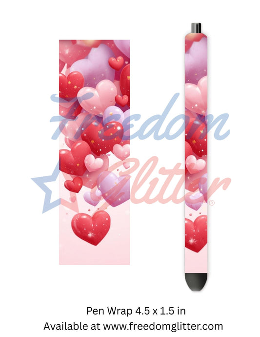 3D Hearts Burst (Printed Vinyl)