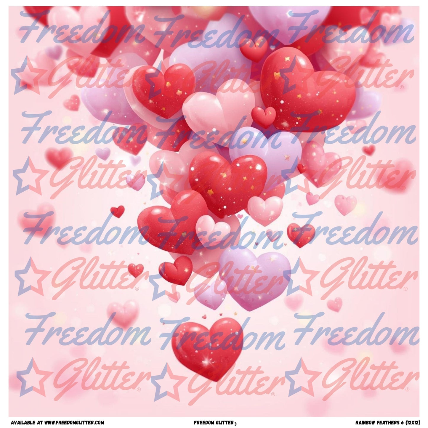 3D Hearts Burst (Printed Vinyl)