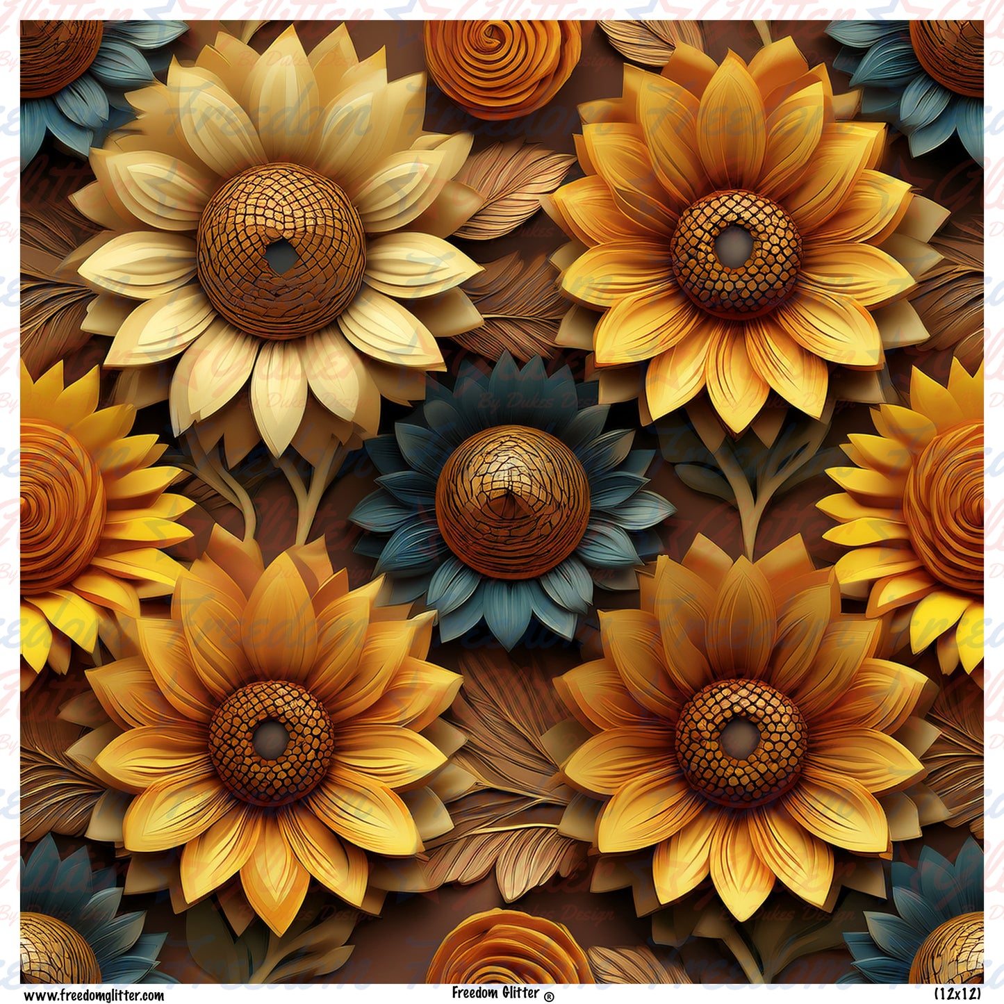 3D Sunflowers 2 (Printed Vinyl)