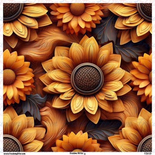 3D Sunflowers 5 (Printed Vinyl)