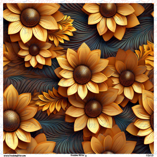 3D Sunflowers 6 (Printed Vinyl)