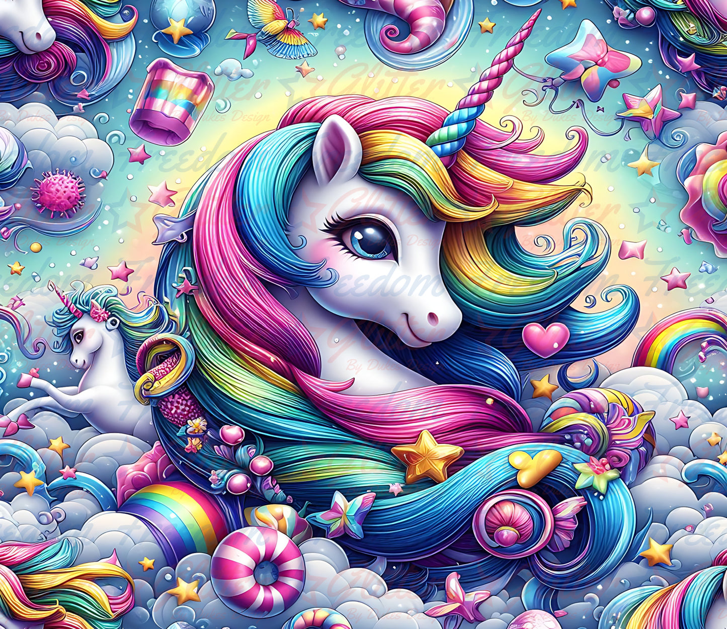 3D Unicorn 2 (Sublimation)