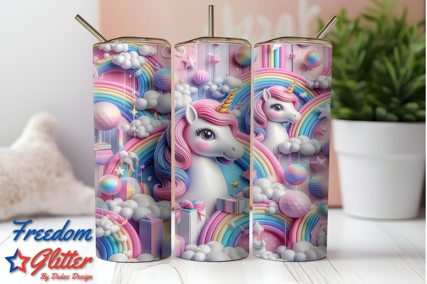 3D Unicorn 3 (Printed Vinyl)