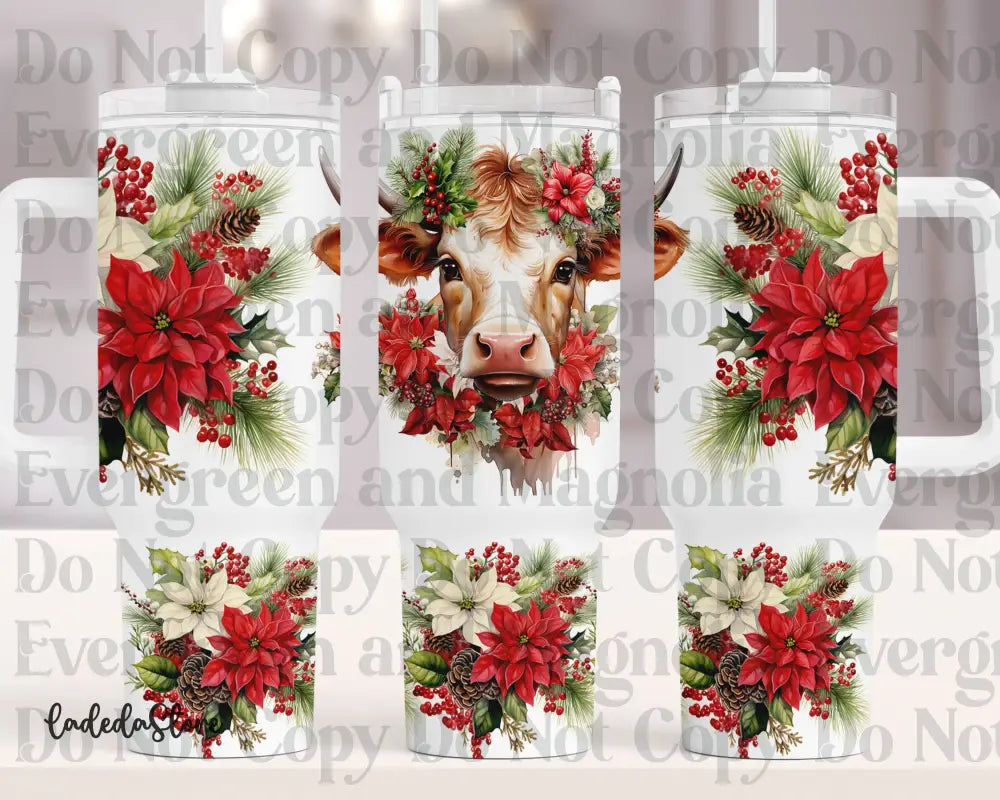 Christmas Cow Floral