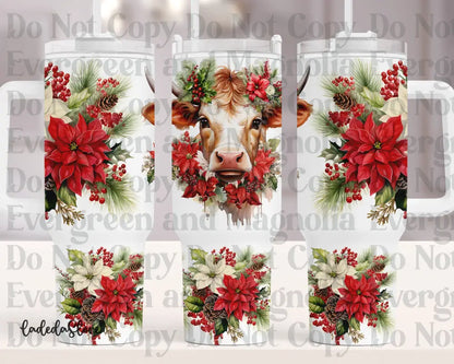 Christmas Cow Floral