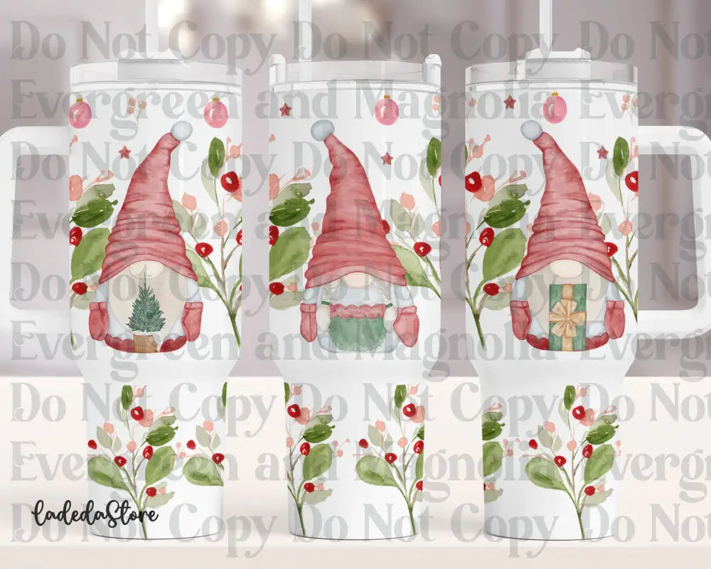 Floral gnomes with Christmas gifts
