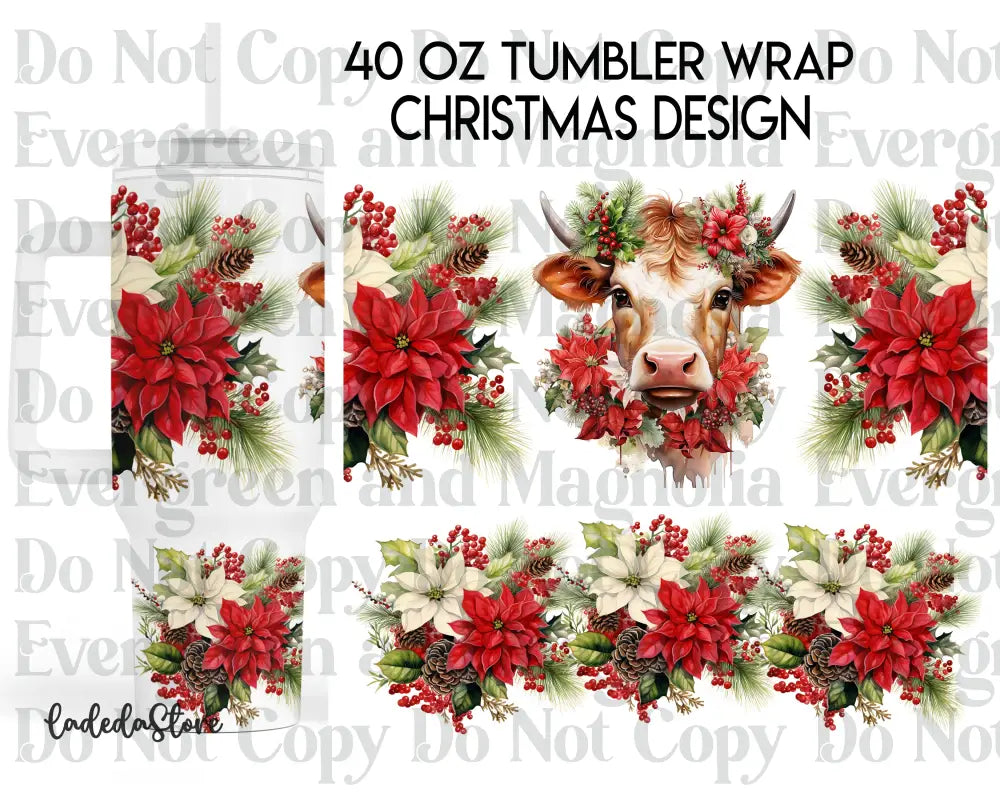Christmas Cow Floral