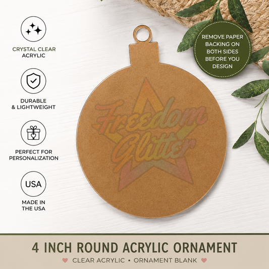 Round Acrylic Ornament Blank – 4"