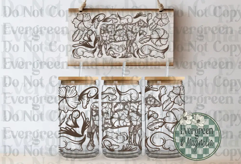 Tooled Leather Dairy Cow