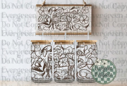Tooled Leather Dairy Cow
