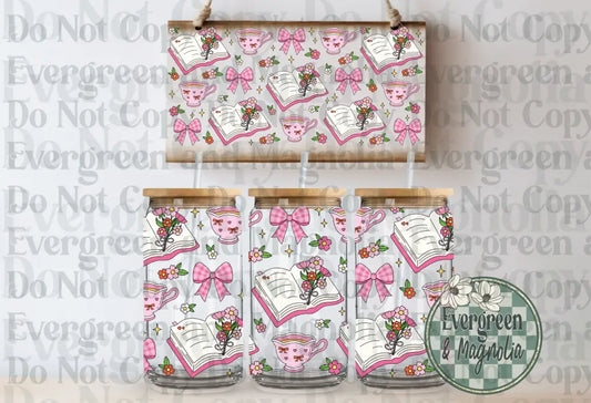 Girly spring books, bows & flowers