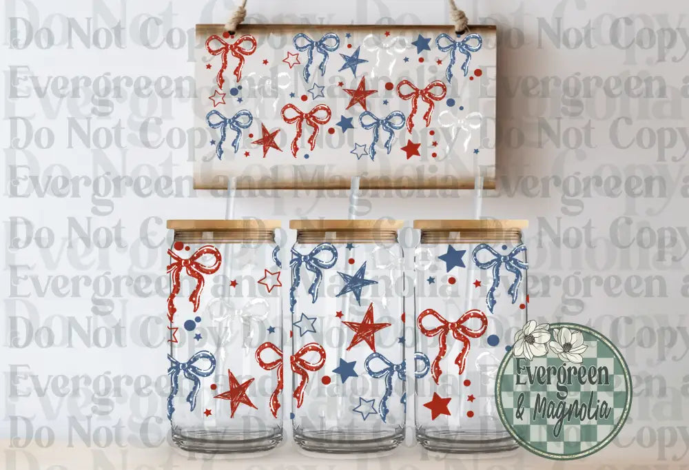 Patriotic coquette bows & stars