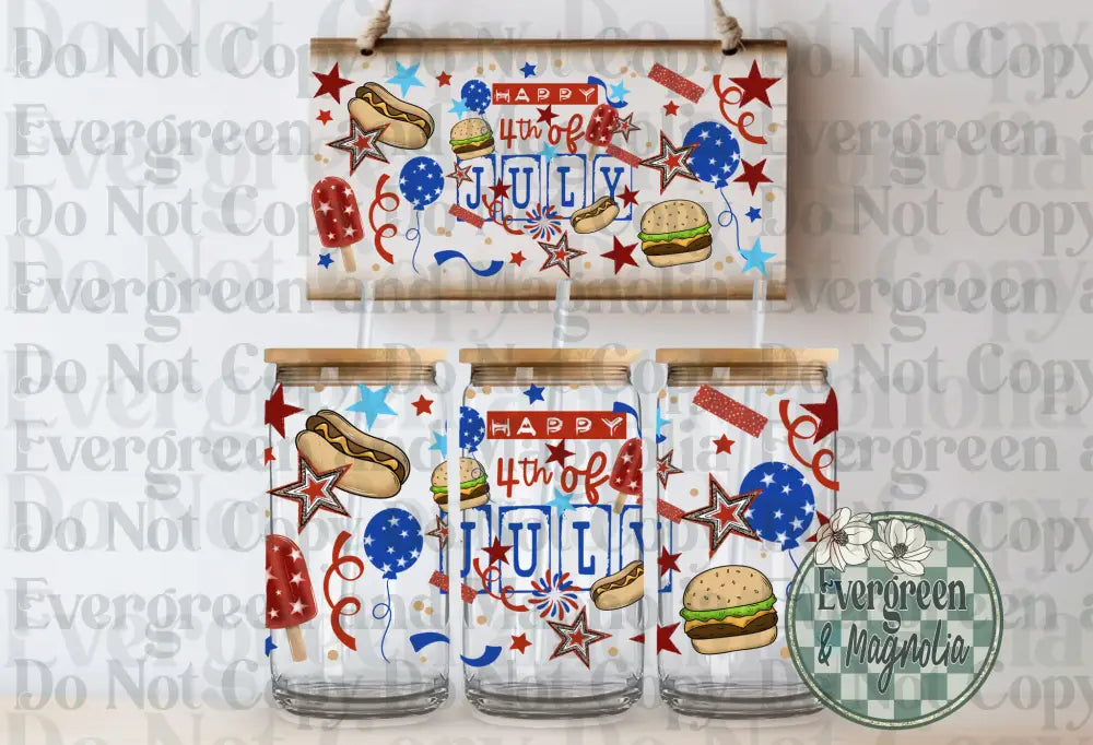 Happy 4th of july hotdogs & burgers