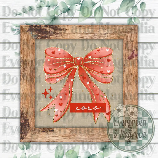 xoxo heart bow